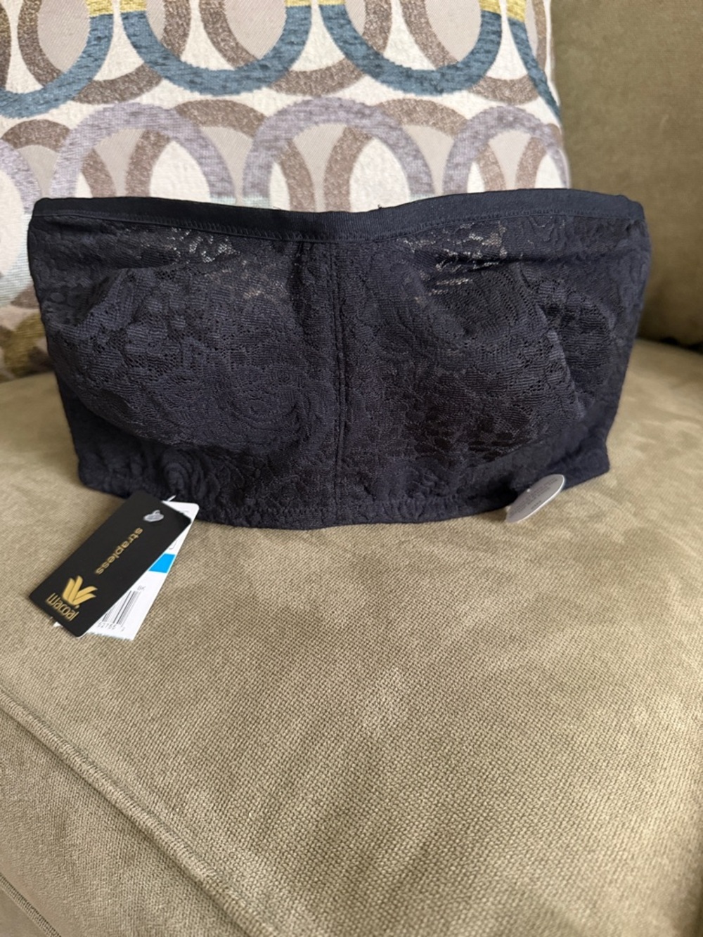 Wacoal Black Lace Strapless Bandeau